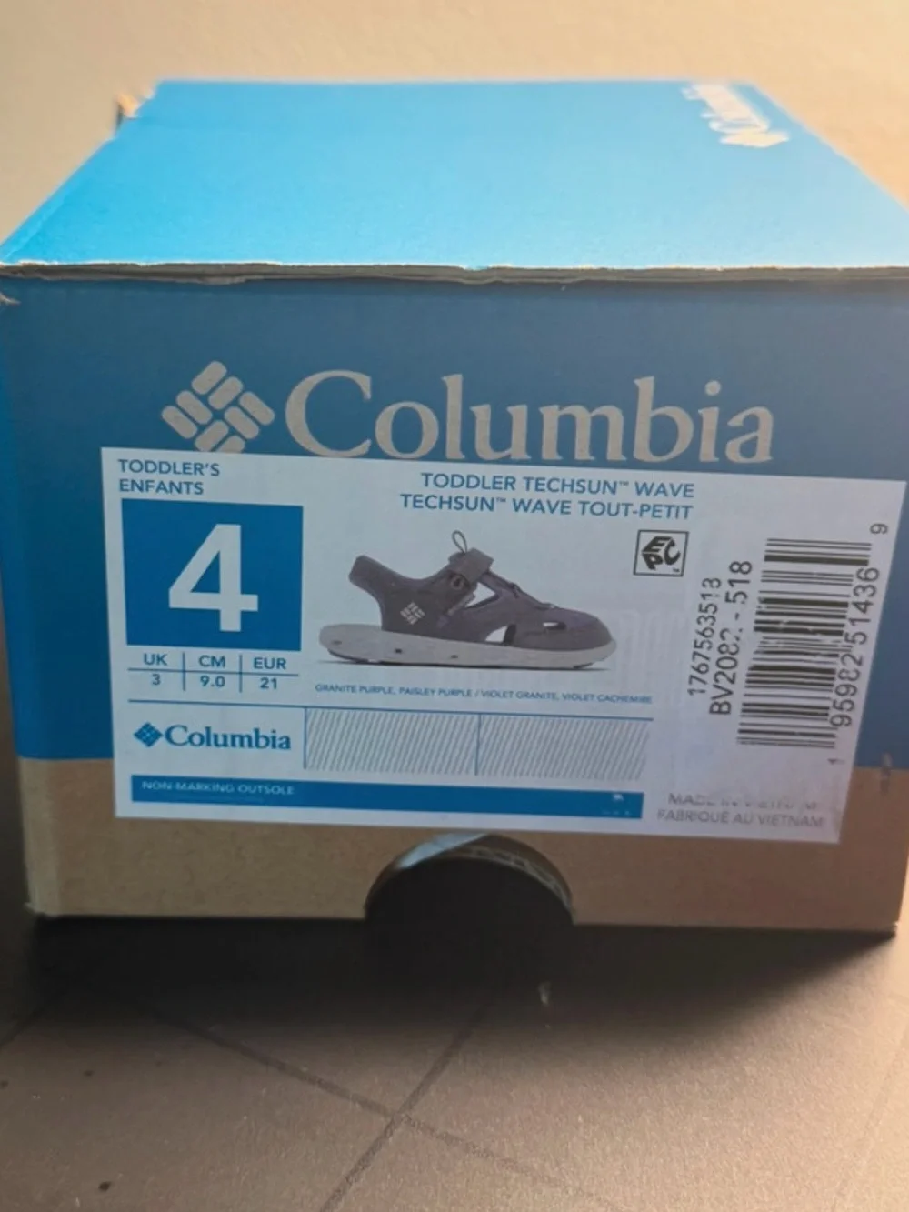 Columbia Kids Lavender/Purple Closed-Toe Sport Sandals